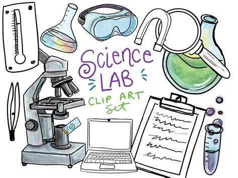 Hand Drawn Science Lab Clip Art Commercial Use Science Clip Art Educational Clip Art No License ...