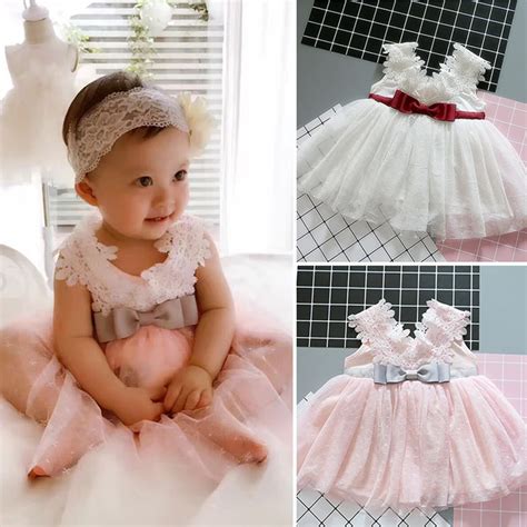 Infant Baby Girl Birthday Dress Newborn Kids Sleeveless Princess Mini ...