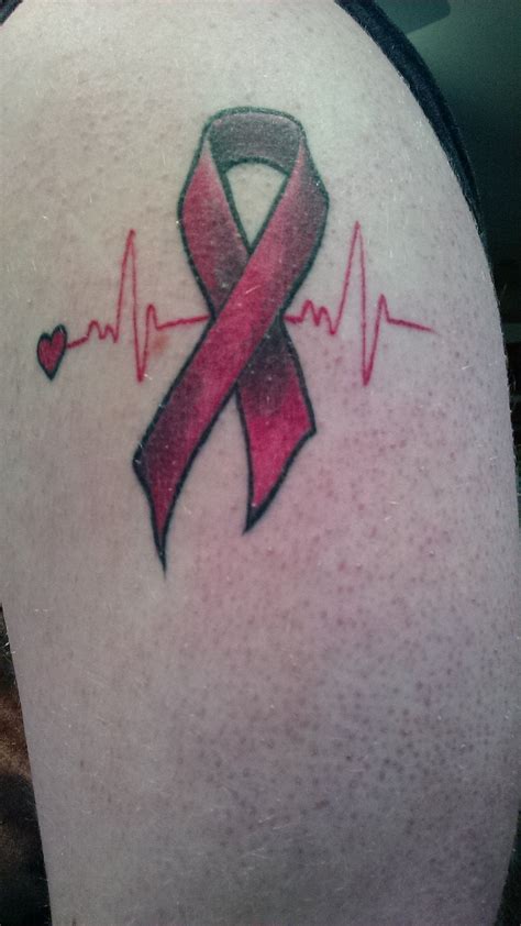 [First Tattoo] Heart Disease Ribbon by Alex Pastor @ Louder Than Bombs Tattoo Cheltenham, PA : r ...