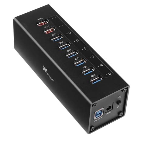 Xcellon 8-Port Powered USB 3.0 Aluminum Hub (Black) USB-8PCH B&H