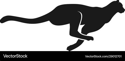 Running cheetah silhouette monochrome color Vector Image