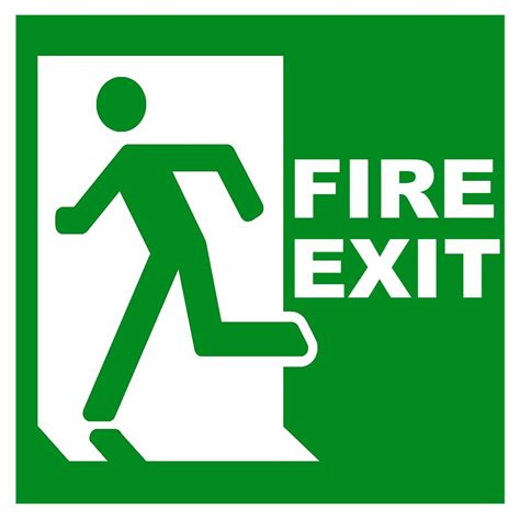 Fire Exit Sign Plastic - UV Printed 21x21cm Health And Safety Signage