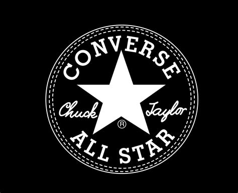 Converse All Star Brand Logo Shoes White Symbol Design Vector Illustration With Black Background ...