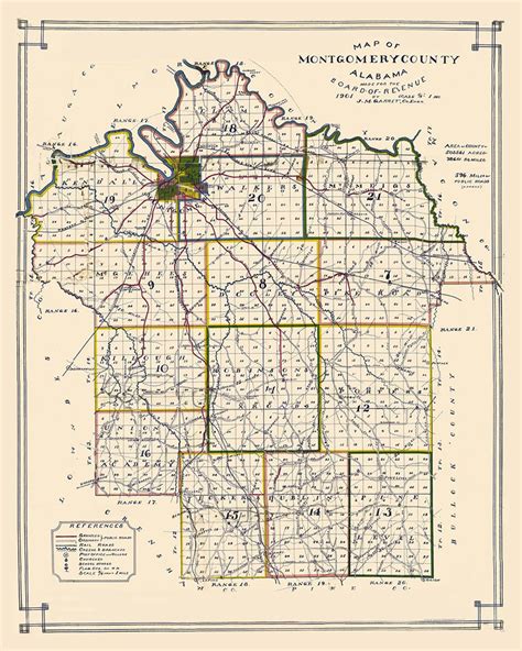 1901 Map of Montgomery County Alabama - Etsy