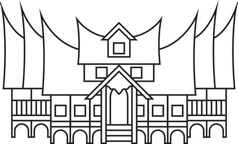 Rumah Gadang aka Indonesian Traditional House 16518045 Vector Art at ...