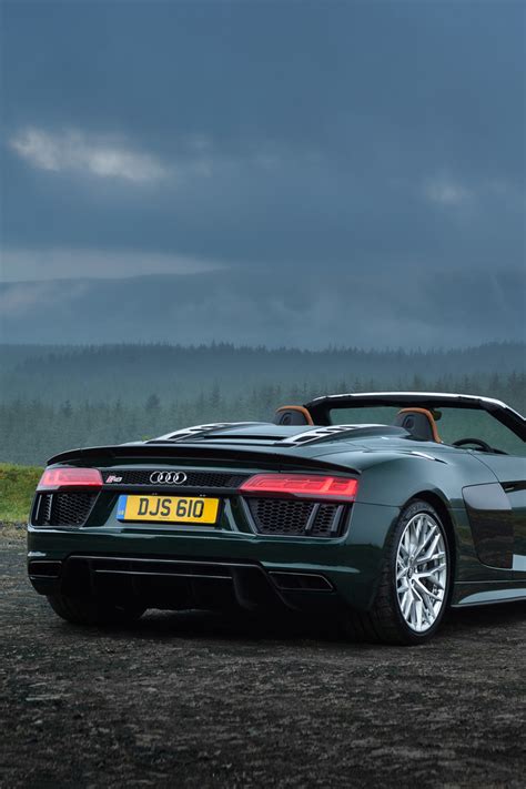 Audi R8 Spyder V10 Plus Rear 2017 5l Wallpaper - [640 x 960]