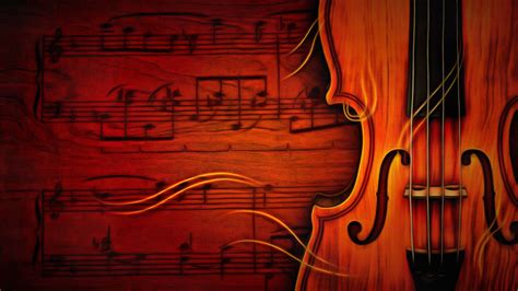 Red and black violin with music sheet graphic wallpaper, violin, music ...