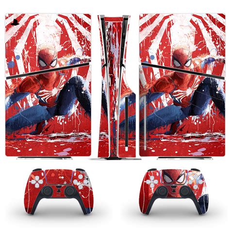 Spider-Man Splash Art PS5 Slim Skin Sticker Cover - ConsoleSkins.co