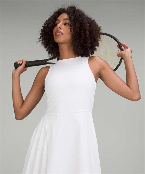 Lululemon Nulux Asymmetrical Tennis Dress - White - lulu fanatics