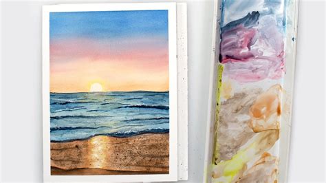 Watercolor Ocean Sunset