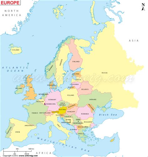 Political Map Of Europe Countries And Capitals