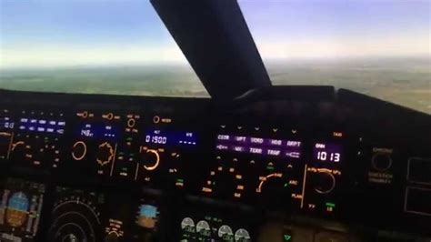 Airbus A380 Cockpit Landing