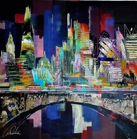 London buildings city abstract painting | London painting, Abstract artists, Skyline painting