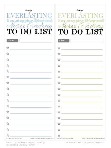 Free To Do List Printables