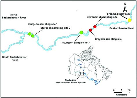 Map of the study area in the Saskatchewan River system, Saskatchewan,... | Download Scientific ...