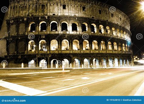 Roman Coliseum by night stock photo. Image of colosseum - 19163810