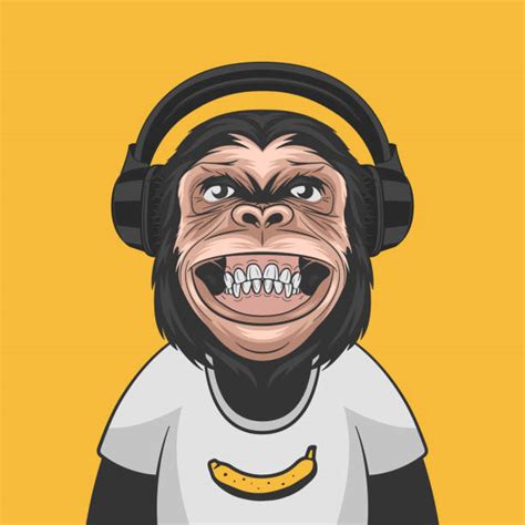 110+ Cute Cartoon Monkey With Headphones Stock Photos, Pictures ...