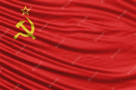 Premium Photo | Soviet union flag wave close up, national flag background