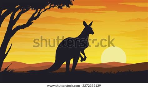 Kangaroo Facing Sun Sunset Stock Vector (Royalty Free) 2272332129 | Shutterstock