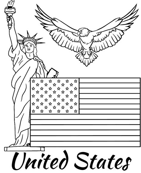 USA flag coloring page America - Topcoloringpages.net