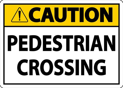 Caution Pedestrian Crossing Sign On White Background 6427730 Vector Art at Vecteezy