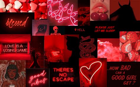 Dark Red Aesthetic Collage Wallpaper Laptop - Dream-to-Meet