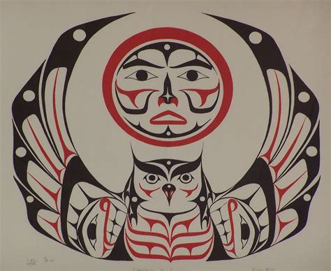 Owl and Moon | Pacific northwest art, Native art, Haida art