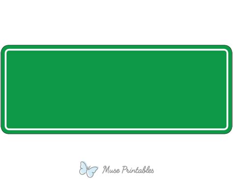 Printable Blank Street Sign