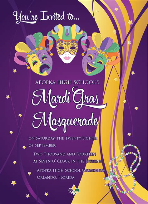 "Mardi Gras" Homecoming Dance Invitations on Behance