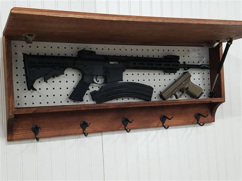 5 Hook Coat Rack With Hidden Gun Concealment Storage in Dark - Etsy