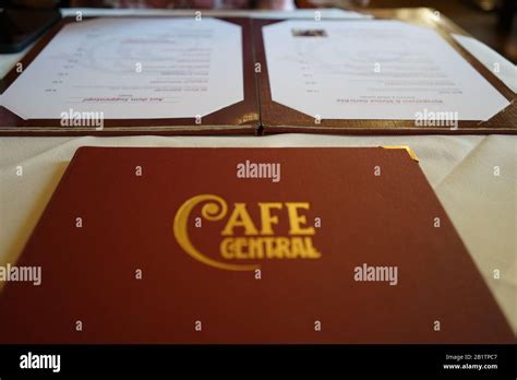 Cafe Central Menu, Vienna Stock Photo - Alamy