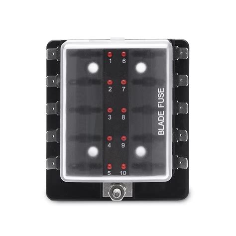 10 Way Blade Fuse Holder Box 32V LED Illuminated Automotive Fuse Block – Alexnld.com