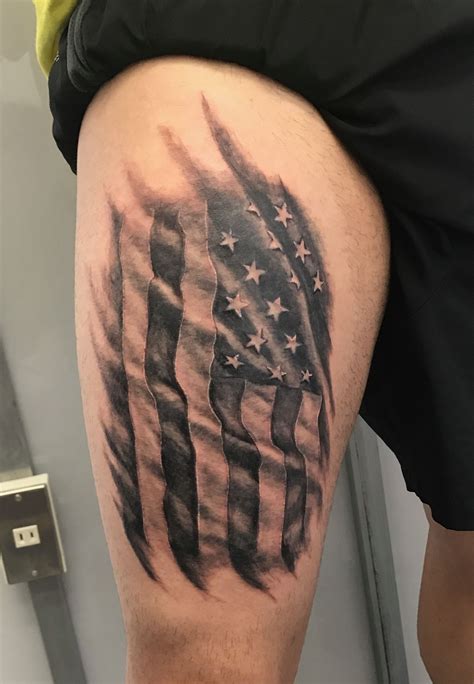 American flag black and gray | Black tattoos, Flag tattoo, White tattoo