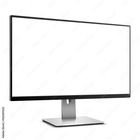 Computer Monitor with white blank screen Mockup Stock Vector | Adobe Stock