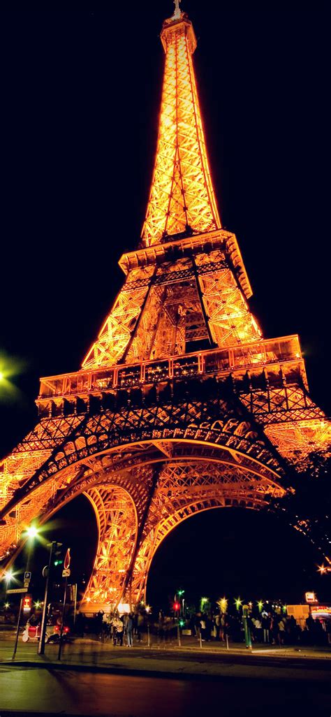 Eiffel Tower Paris Night Art Illustration iPhone X Wallpapers Free Download