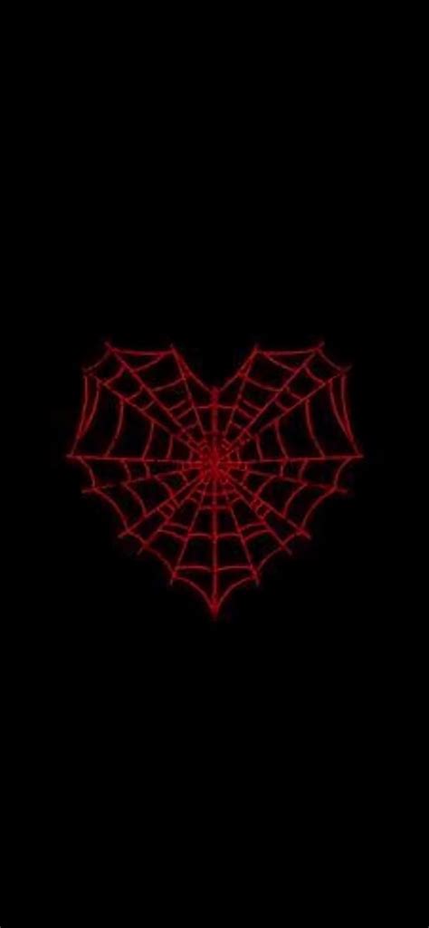 Red Spider Web Heart Wallpaper