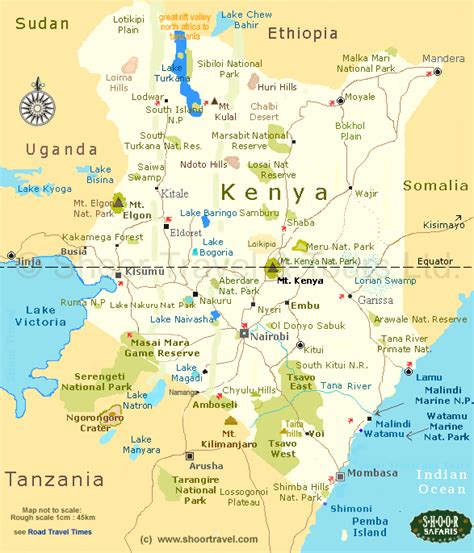 Tourist Map of Kenya | Kenya Tourism Map