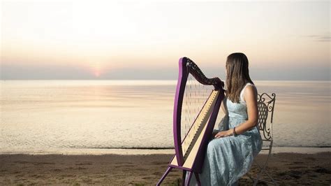 Heavenly Harp 😌 Relaxing Background Music 😌 Study Music 🌊 4k Waves ...