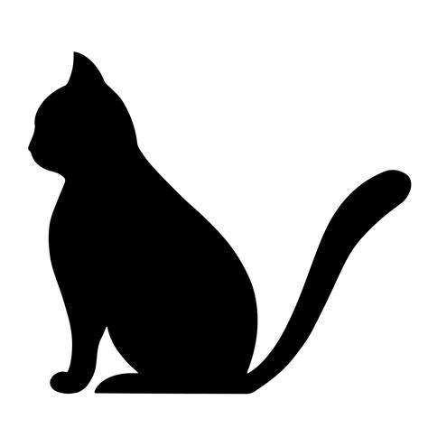 Vector icon black cat sitting. Silhouette of a cat isolated on a white background. 7534905 ...