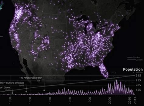 Us Map Of Bigfoot Sightings - Guinna Hyacinthia