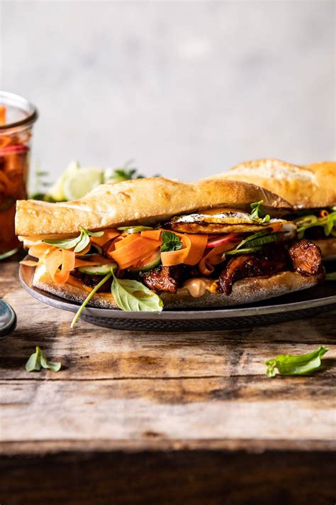 30 Minute Basil Chicken Banh Mi Sandwich. - Half Baked Harvest