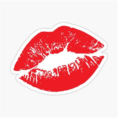 "Red Lips Kiss Mouth Hickey" Sticker for Sale by EbnerPrints | Redbubble