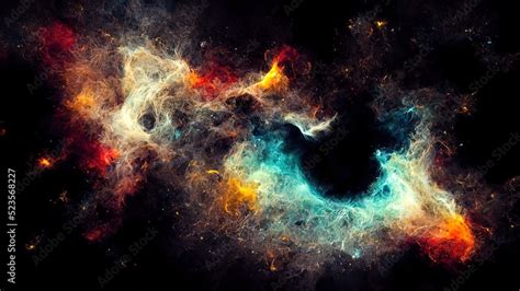 Space nebula. 4k illustration, colored background. Futuristic space elements. Black wallpaper ...