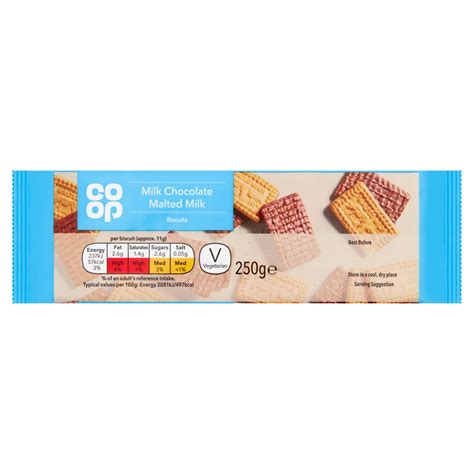 Co-op Milk Chocolate Malted Milk Biscuits 250g - Co-op