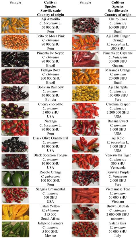 Types Of Hot Peppers