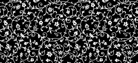 Vintage Floral Pattern in White on Black 1219834 Vector Art at Vecteezy