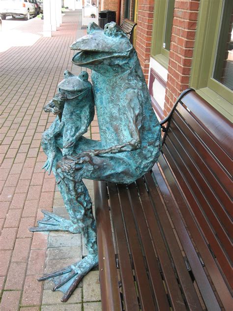 Copper Frog Sculpture Art by Beau Smith, Large Human-sized Like Bronze Frog Sculpture Art