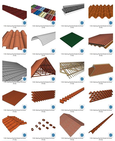 11202. Sketchup Roof tile Models Download - Sketchup Models For Free Download