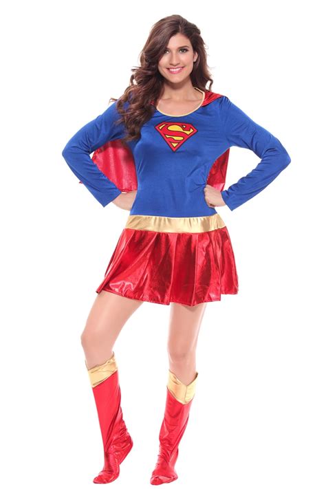 Woman Superhero Adult Costume 1619 Plus Size Halloween Super Girl Superwoman Costume-in Sexy ...