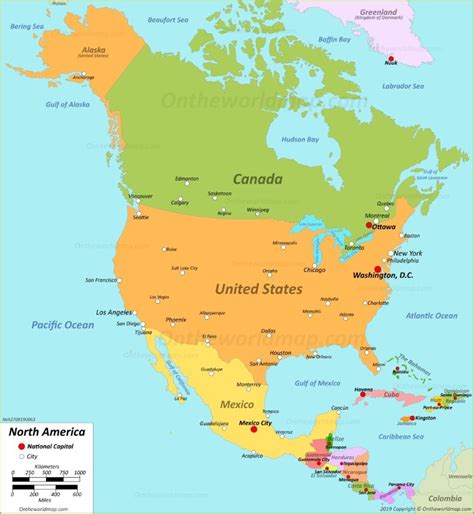 Map of North America | North america map, America map, North america